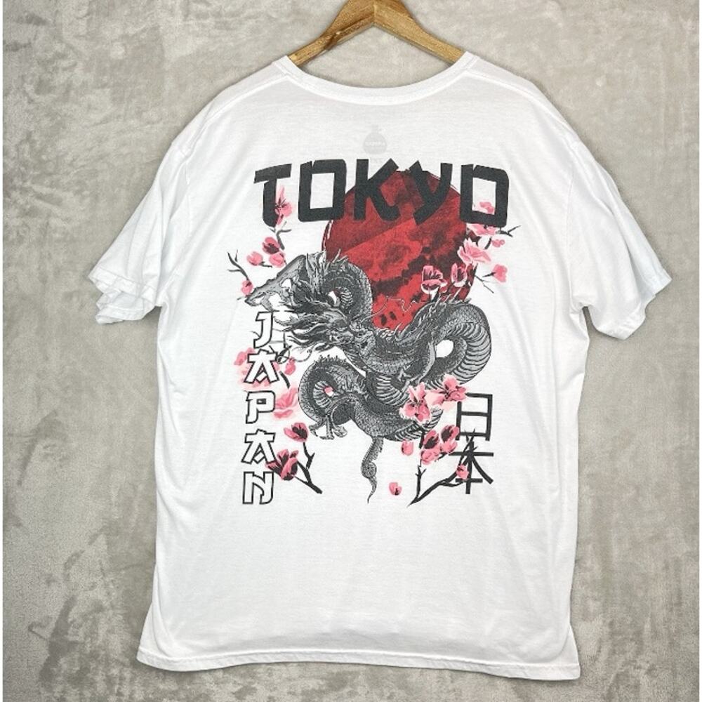 Launder Tokyo Japan Dragon Men's T Shirt 2XL Neo-Tokyo Skater Grungecore *flaw*
